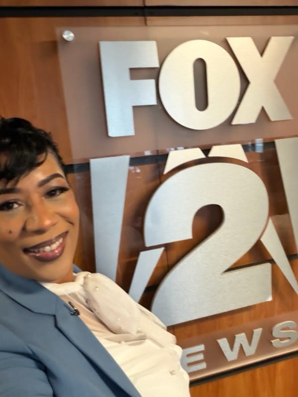 Strengthening Solutions founder Twanda Lane at the FOX 2 News studio in Detroit.